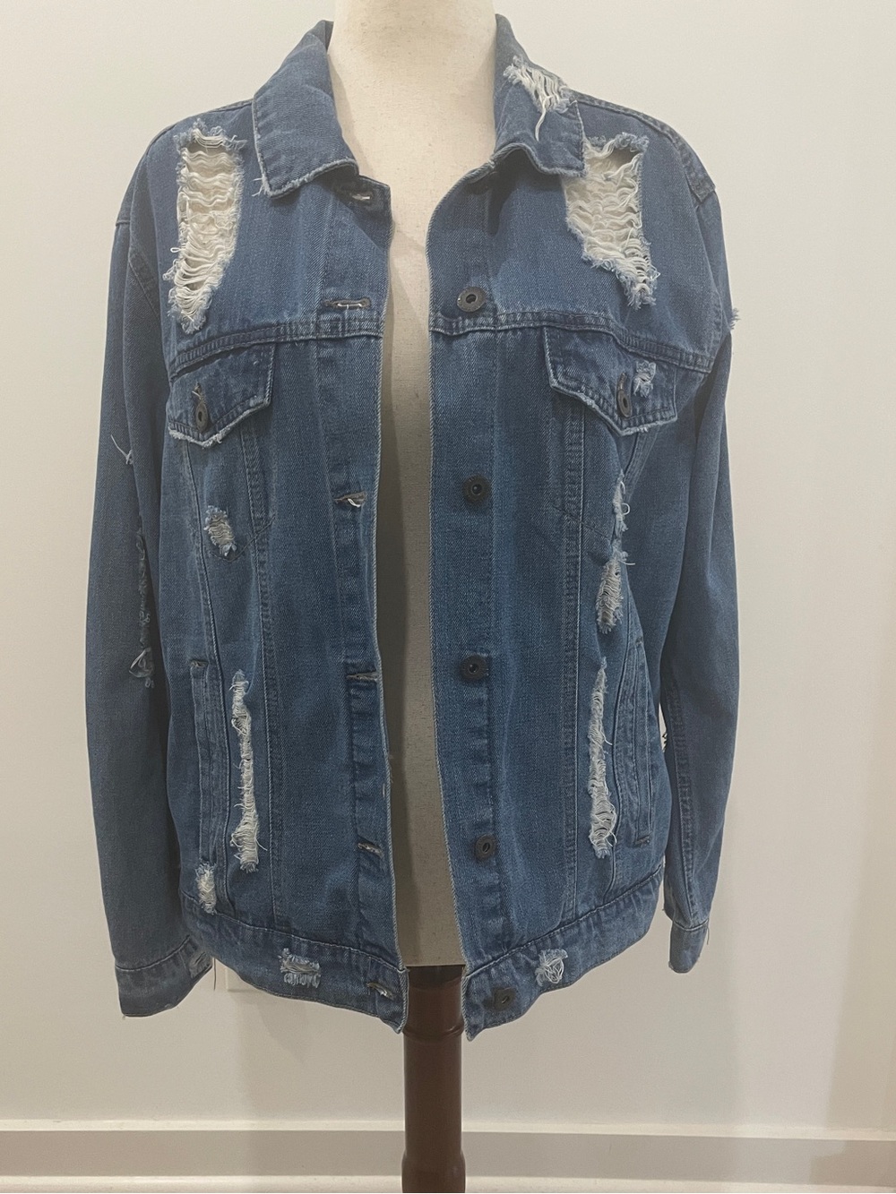 Highway Jeans Distressed Medium Blue Denim Jacket
